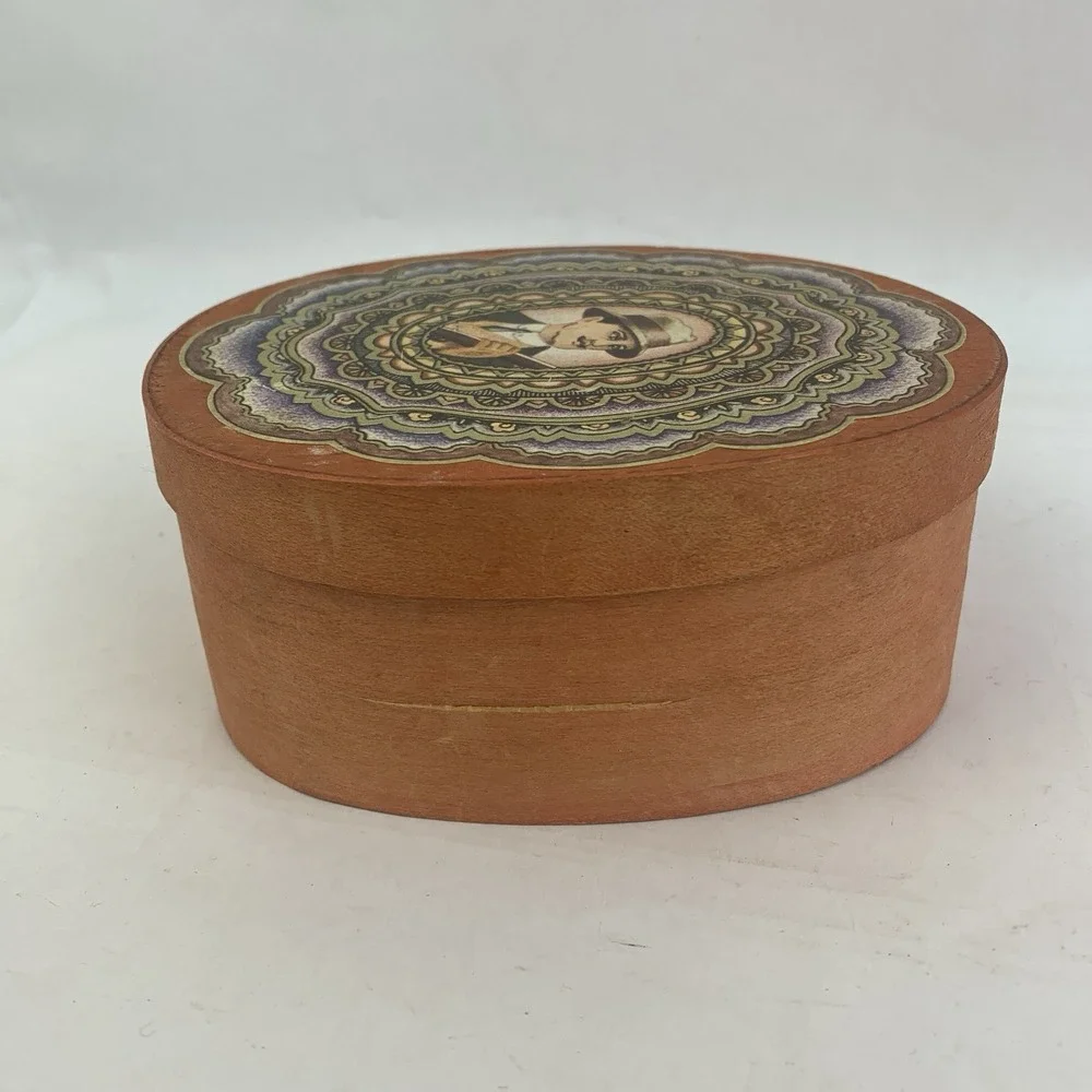 Vintage Dodo Designs Wooden Trinket Box Weird Decor England Button Stash Box